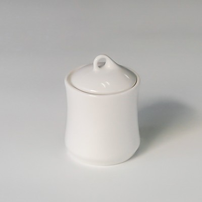 Top Selling Pure White Condiment Pot Sugar Ceramic Bowl With Lid