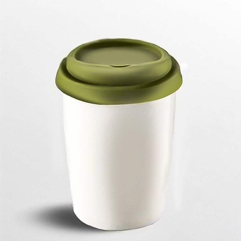 8oz eco-friendly reusable eco friendly double wall coffee cup w/ silicone lid