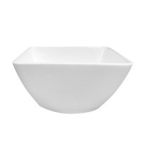 Restaurant Durable Porcelain Glazed White Salad Square Ceramic Bowl For Hotel